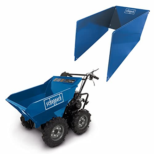 Scheppach Benzin Dumper DP3100 inkl. Muldenaufbau | 300kg & 5,6 PS Leistung | 3-Vorwärts-/1-Rückwärtsgang | Allradantrieb | Muldenkipper Motor-Schubkarre