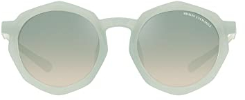 Armani Exchange Damen Ax4132su Universal Fit Sonnenbrille, Glänzendes Opalin-Azur/Farbverlauf, Grün, verspiegeltes Silber