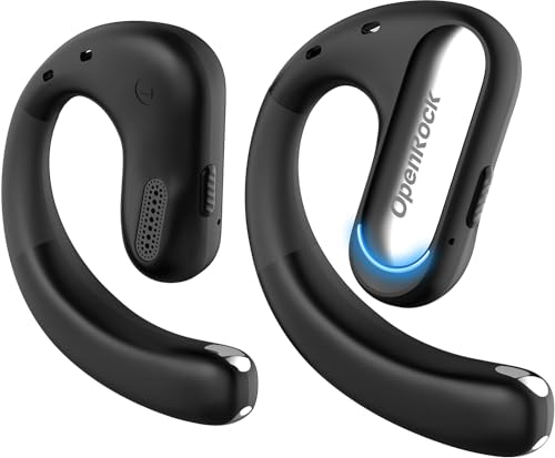 OpenRock Pro Open-Ear Casque Bluetooth 5.2 à conduction d'air sans fil avec arceau 46 heures d'autonomie, basses profondes, réduction du bruit ENC, étanchéité IPX5, pour le sport, la course à pied