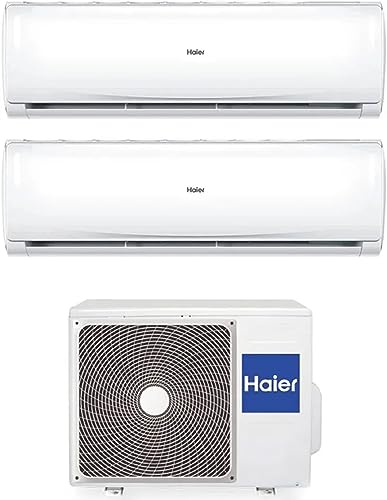 Haier Trendy - Climatizzatore Dual Split, 12000 + 12000 Btu, A++/A+, R32, Wifi Inverter