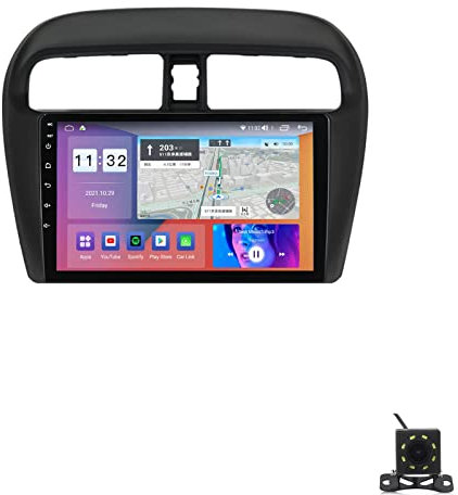 MLXABH Autoradio con Touch Screen IPS Lettore multimediale Android 11.0 unità Principale da 9'' per mit-subishi Mirage Attrage 12-18 Navigatore satellitare Ricevitore FM con 4G GPS WiFi SWC Carpl