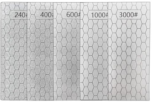Diamant-Schleifstein für 3 Stück Diamantplatte, Schleifstein für Küche, Schleifstein, stumpfe Messer, Schleifstein, 240/320/400/600/1000/2000/3000 Körnung (240 + 400 + 600 + 1000 + 3000)