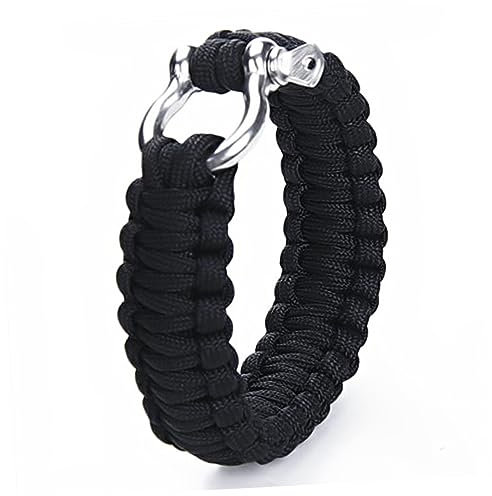Kisangel Bracelet De Cordon De Parachute Bracelet De Corde De Survie De Manille En Acier Inoxydable Décoratif Déplier La Longueur De La Corde Fournitures De