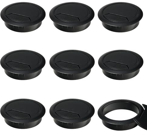 9 Pcs Desk Grommet 60mm, Desk Cable Grommet, Desk Cable Hole Cover, Cable Grommet, Desk Hole Cover (Black)