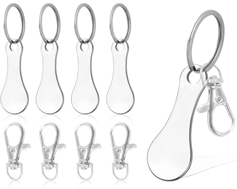 4 Set ZoeTekway Einkaufswagenlöser,Metall Abziehbar Einkaufswagen Werkzeug,Edelstahl Einkaufswagenchip als Schlüsselanhänger,für Trolley-Token Tool(Silber)