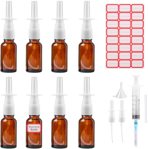XUSSMM 8 botellas de spray nasal de cristal