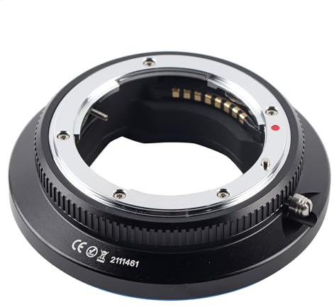 Yctze Auto Focus Adapter Ring forF Mount Lens to Fuji GFX 100 50R 50S Camera with Brass Chrome Plated, Firm Installation, Suitable for Photography, Plastic + Metal Material