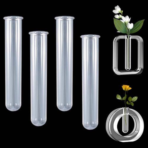 FZYCOM 4Pcs Acrylic Test Tubes for Vase Resin Mold, Acrylic Test Tubes for Plant Propagation Station, Epoxy Silicone Mould, Resin Casting Mould, Tubes, Vases for Hydroponic Plants, Flowers
