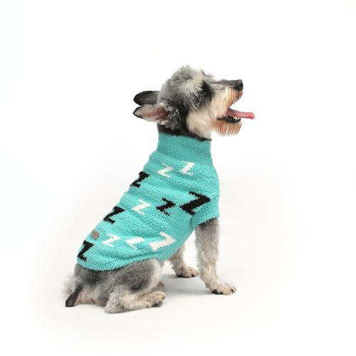 MengMengDa Hundepullover für Hunde, weich, dick, warm, für Schnauzer, Chihuahua, Dackel, Winter für kleine Katzen und Hunde, Grün, Größe XS