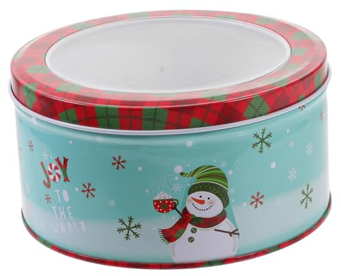 BEBEMOKO Caja De Hojalata Para Dulces Navideños Caja De Obsequio De Hojalata Contenedores De Dulces Navideños Para Almacenamiento De Galletas De Fiesta De Navidad Reutilizable