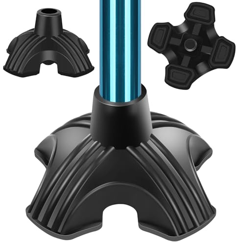 supregear Embouts Canne de Marche, 25 mm Anti-Dérapant Quad Support Tapis, Tampon Caoutchouc DurableRemplacement de Marche Canes Accessoire