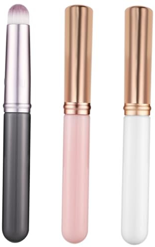 BELLIFFY Concealer Pinsel aus Synthetischer Faser und Kunststoff 3 Stück mit Kappe für Präzise Anwendung und Vielseitigen Gebrauch Beim Make Up