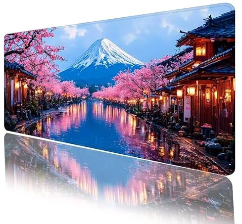 Rose Tapis de Souris XXL 1200 x 600 x 5 mm, Grand Tapis de Souris Paysage Sous Main Bureau à Bords Cousus, Extra Large Tapis Souris avec et Base en Caoutchouc Anti-dérapant, Bureau Decor, Cadeau H-402