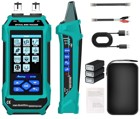 Abestop ET728 Netzwerkkabeltester Mehrere Funktionen PoE Kabellängenmessung | für die Kabelreparatur von Heim- und öffentlichen Netzwerkkabeln