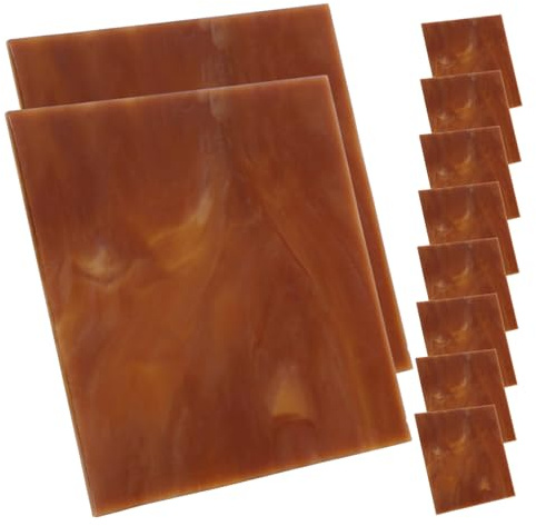 jojofuny 10 Carreaux Artisanaux en Verre Marron pour Loisirs Créatifs, 10pcs, Matériau Solide, pour Fresques Murales D'église et Mosaïques