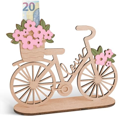 ARTREE Fahrrad Geldgeschenk Holz, Fahrrad Deko für Frauen und Männer, Kreative Geschenke für Verliebte, Brautpaare, Familie, Freunde