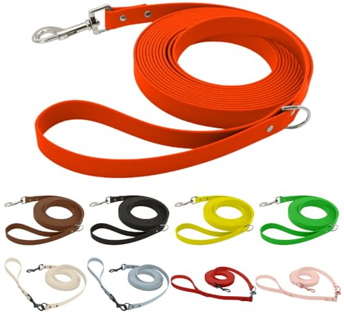 Petbo® Schleppleine 5m für kleine & große Hunde | 19mm | Mit/ohne Handschlaufe oder Kurzführer | Wasserabweisendes Biothane® & Gurtband bis 50kg | Leinenfarbe & Metallfarbe individuell gestalten