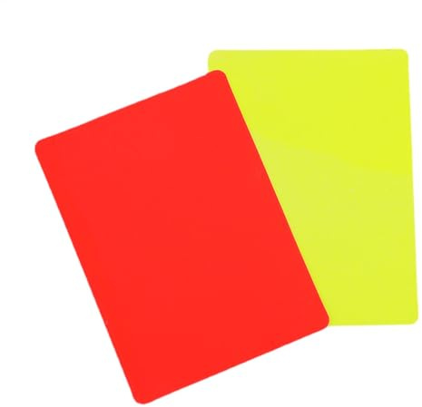 Lot de 2 cartes d'arbitre de football, cartes d'arbitre de sport, cartes rouges et jaunes, cartes professionnelles rouges et jaunes, jeu de cartes d'arbitre pour compétition sportive