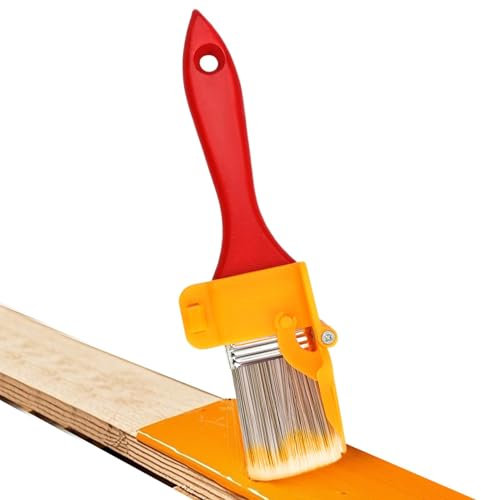 Pennello per pittura – Strumento per dipingere i bordi, strumento multifunzionale con manico in legno, strumento per pittura ad angolo, pennello per bordi palmare con manico in legno per linee pulite