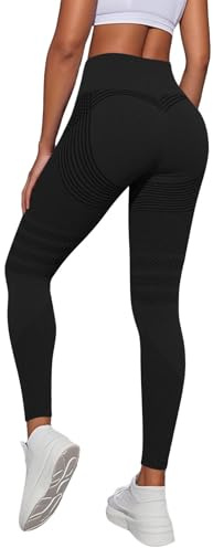 Anti Cellulite Leggings Damen Push Up Lange Blickdicht Kompressions Yogahose Scrunch Booty Sport Leggings mit Bauchkontrolle Hohe Taille Fitness Sporthose