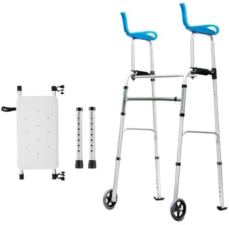 Silla de máquina de desplazamiento Andador plegable for personas mayores, andador for adultos con ruedas, andadores verticales con asiento, ayuda for caminar con movilidad liviana for adultos mayores