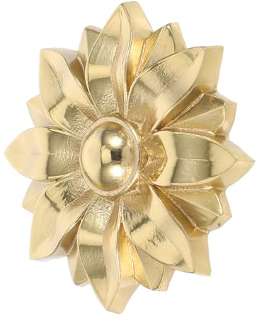 VILLFUL Maniglia a Fiore in Ottone per Cassetti e Mobili, Oro