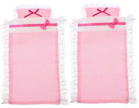 BESPORTBLE 2 Sätze Puppenhaus Bettwäsche Set Teiliges Zubehör für Puppenbetten Decke und Kissen für Kreative Spielwelten und Gemütliche Schlafzimmergestaltung