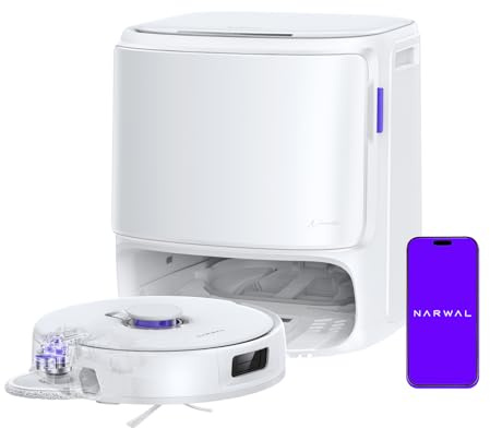 NARWAL Freo Z10 Pro Robot Aspirador y Friegasuelos, Estación Todo en Uno | Succión de 18500 Pa, Lavado de Mopas con Agua Caliente a 75°C y Secado, Cepillo Anti-Enredos y Base Autolimpiable