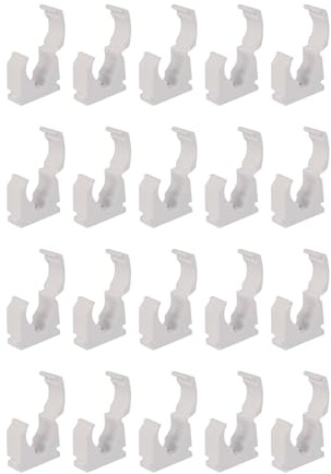15mm Pipe Clips, Screw Fix Pipe Clips for 15mm Copper & Plastic Pipe, Plastic Pipe Clamps for Plumbing & Central Heating Installations (20)