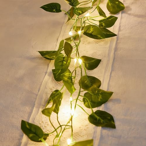 ANBET 3Pcs 2m 20LED Ivy Garland Fairy Light, Artificial Leaves Light