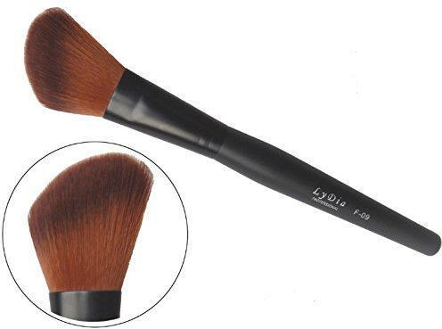 LyDia professional black angled long mineral face loose powder blusher cosmetic makeup brush F-09