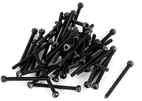 sourcing map 50 pcs 12,9 Legierung Hex Pfanne Stahl Kopf gerändelt Gap Schraube M2,5 x 30 de