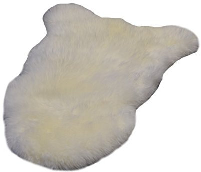 Naturasan Alfombra de piel de oveja premium de Australia y Nueva Zelanda blanca (100-110cm)