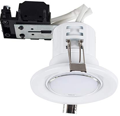 MiniSun | Fire Rated Gloss White Recessed GU10 Ceiling Spotlight Downlights | Ceiling Spots, Home Décor & Improvement Essential | Pack of 6 | Mains Wired