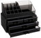 SONGMICS Organizador de Maquillaje de acrílico, Caja Almacenamiento de cosmético apilable, con 4 cajones, para Pinceles Paleta de Labios Esmalte de uñas, Idea de Regalo, Negro JKA007BK