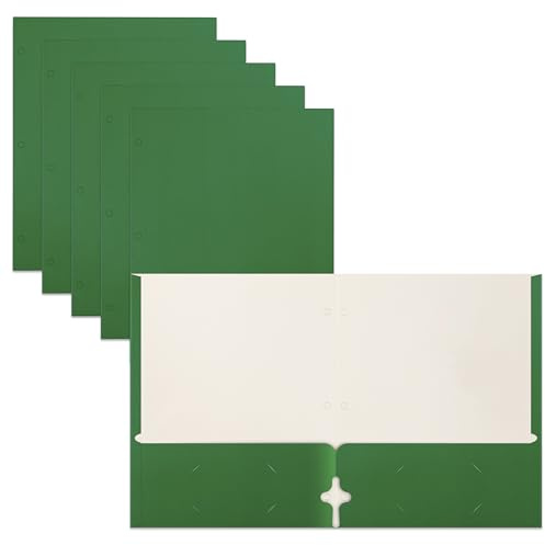 Better Office Products Two Pocket Portfolio Folders, 50-Pack, Green, Letter Size Paper Folders, 50 Pieces, Green, Paper folders with Pockets