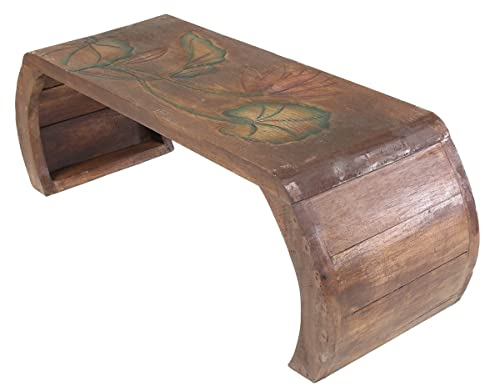 Oriental Galerie Beistelltisch Couchtisch Opiumtisch Brücke Blumentisch Betttisch Laptoptisch Notebooktisch Lotus Braun Groß
