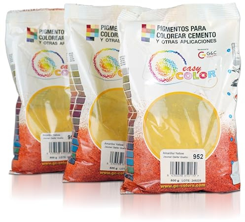 KIT TRE BUSTE DA 500 GR EASY COLOR PIGMENTO GIALLO 952. Pigmento per cemento, malta e calcestruzzo