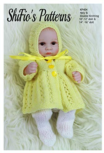KP402: Dolls Clothes Knitting Pattern - ,4ply or double knitting Yarn required to make, DIY, Booklet & Instructions