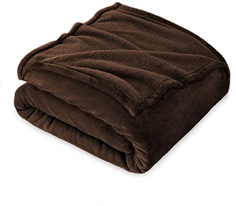Filtpläd, Fleecefilt för soffa 160 x 210 cm, Fleecefilt för enkelsäng Mjuk värme Brun