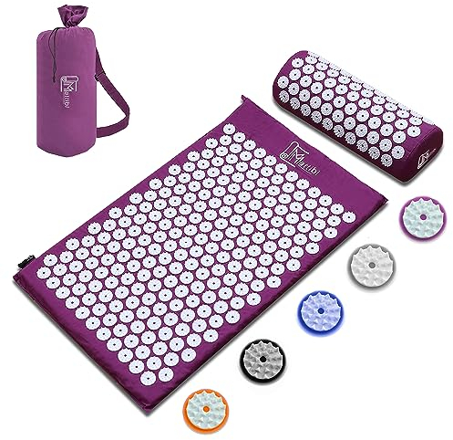 Mattibi® Akupressurmatte mit Kissen – Original Yantramatte für Rücken, Nacken & Fußschmerzlinderung – Mit Tragetasche, Nadelmatte für tiefe Entspannung & Magnetfeldtherapie, ideal für Männer & Frauen
