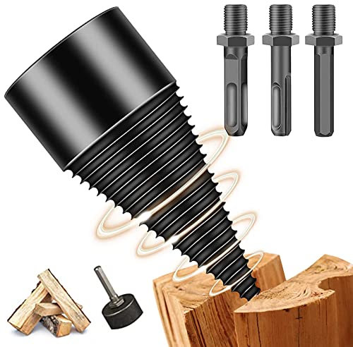 ZPYXBH Spaccalegna Trapano Per Cono, Spaccalegna Trapano Per Legno Da Ardere, Punta Spaccalegna Trapano, Spaccalegna Vite Conica Con 3 Manici Quadrato/Rotondo/Esagonale Falegnameria Utensili
