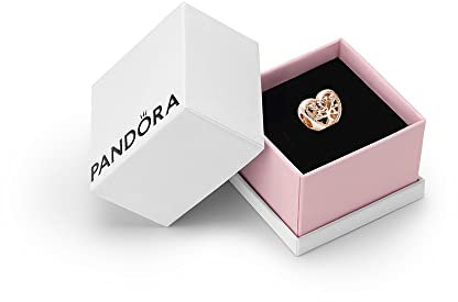 Pandora Moments Women's 14k Rose Gold-Plated Openwork Family Tree Heart Bracelet Charm, With Gift Box