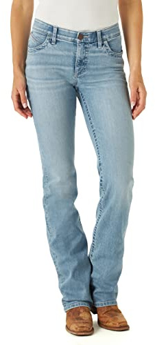 Wrangler Willow Mid Rise Performance Waist Boot Cut Ultimate Riding Jean, Light Wash, 9-32