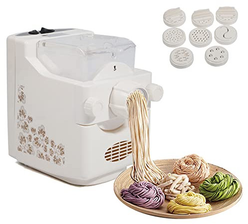 Futchoy Machine à pâtes électrique 180 W + 9 moules 500 g en plastique blanc