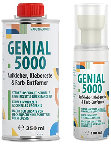 LABROTEC® Genial 5000 - Professioneller Klebstoff-Entferner 250ml mit leerer 100ml-Schaumflasche - Effektiver Etikettenlöser für hartnäckige Flecken und Kleber, ideal für Haushalt, Büro und Werkstatt