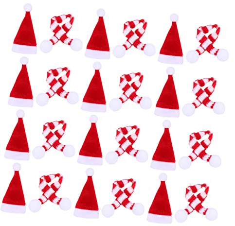jojofuny 1satz Mini Weihnachtsmützen Mit Inklusive Roten Und Weißen Schals Weihnachtsdekoration Für Handys Flaschen Und