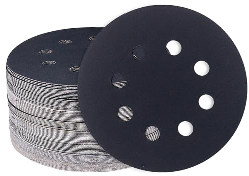 GZKTY 125mm Dischi Abrasivi, 80 pezzi Carta vetrata al carburo di silicio, grana 600/800/1000/1200/1500/2000/3000/5000, levigatrice orbitale per auto in metallo