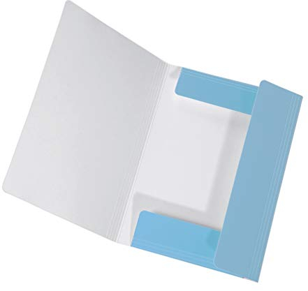 Original Falken 30er Pack Sammelmappe PastellColor. Aus extra starkem Karton mit 3 Klappen und Gummiband für DIN A4 Pastell-Farbe Himmel_Blau Aufbewahrungs-Zeichen-Mappe für die Schule