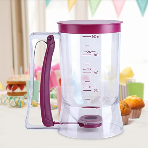 ‎BORDSTRACT Distributeur de pâte manuel de 900 ml, tasse à mesurer pour cupcakes, crêpes, gaufres, outil de cuisson de cuisine pour crêpes, cupcakes, gaufres, mélange à muffins,